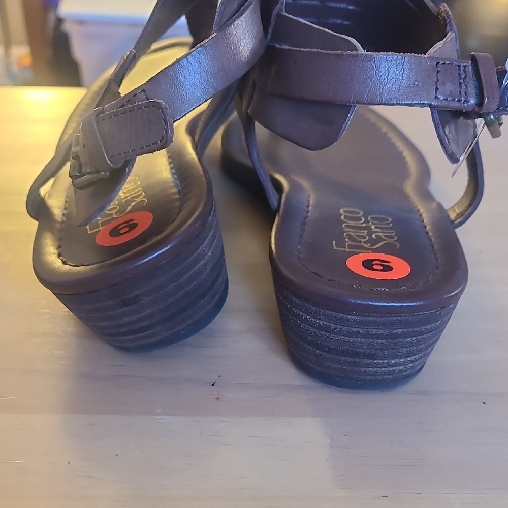 Franco Sarto Brown Braided Strap Sandals - Picture 6 of 7
